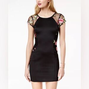 BCX Black Dress with Floral Details NWOT Size 3 (RSB/Bin 2)